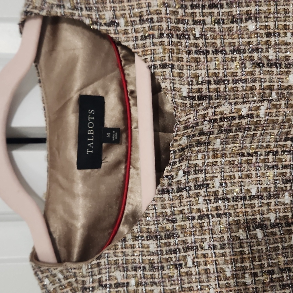 EUC Talbot lightweight tweed jacket Sz 14. Gorgeous Neutral tones